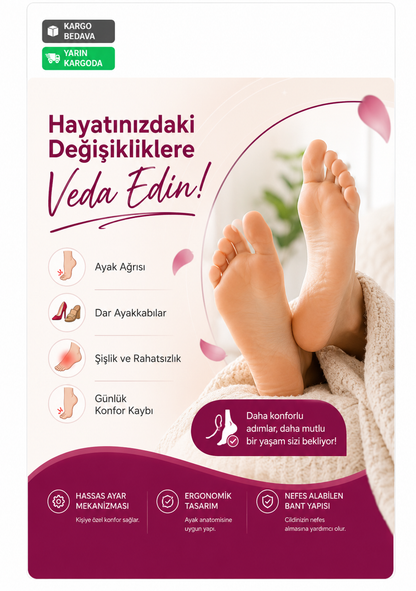 Profesyonel Halluks Valgus Ayak Başparmağı Düzeltici – Ayarlanabilir Ortopedik Ayak Aparatı