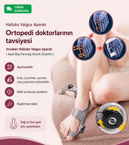 Profesyonel Halluks Valgus Ayak Başparmağı Düzeltici – Ayarlanabilir Ortopedik Ayak Aparatı