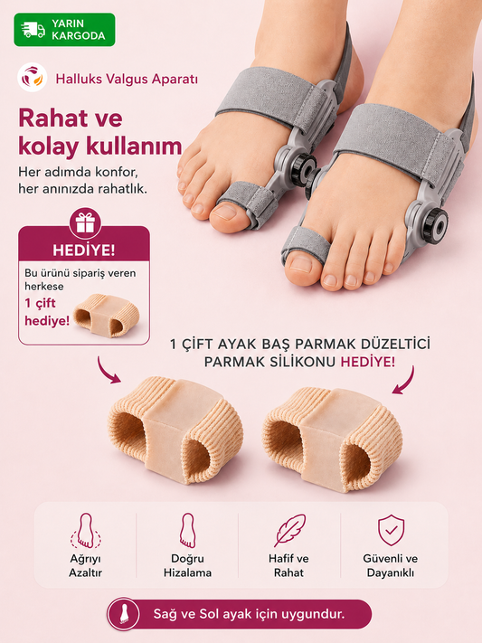 Profesyonel Halluks Valgus Ayak Başparmağı Düzeltici – Ayarlanabilir Ortopedik Ayak Aparatı